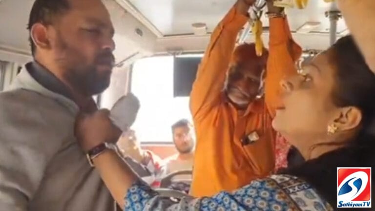 26 முறை பளார்…பளார்….போதை ஆசாமியை புரட்டி எடுத்த பெண்