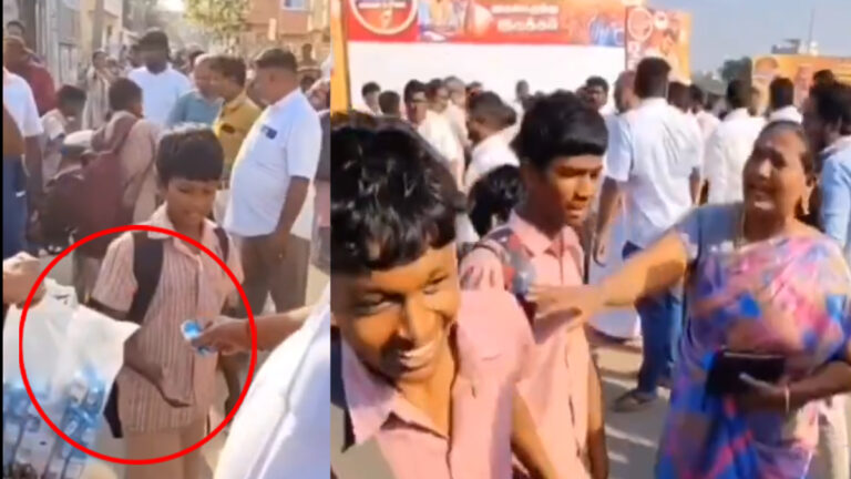 “தம்பி கையெழுத்து போடுப்பா” மாணவர்களிடம் பிஸ்கட் கொடுத்து கெஞ்சிய பாஜகவினர்
