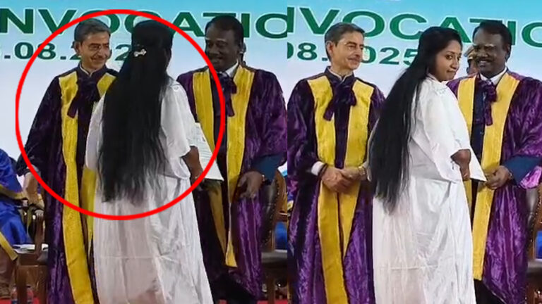 அவரிடமிருந்து பட்டத்தை வாங்க விரும்பவில்லை ; ஆளுநரிடம் பட்டம் வாங்க மறுத்த மாணவி